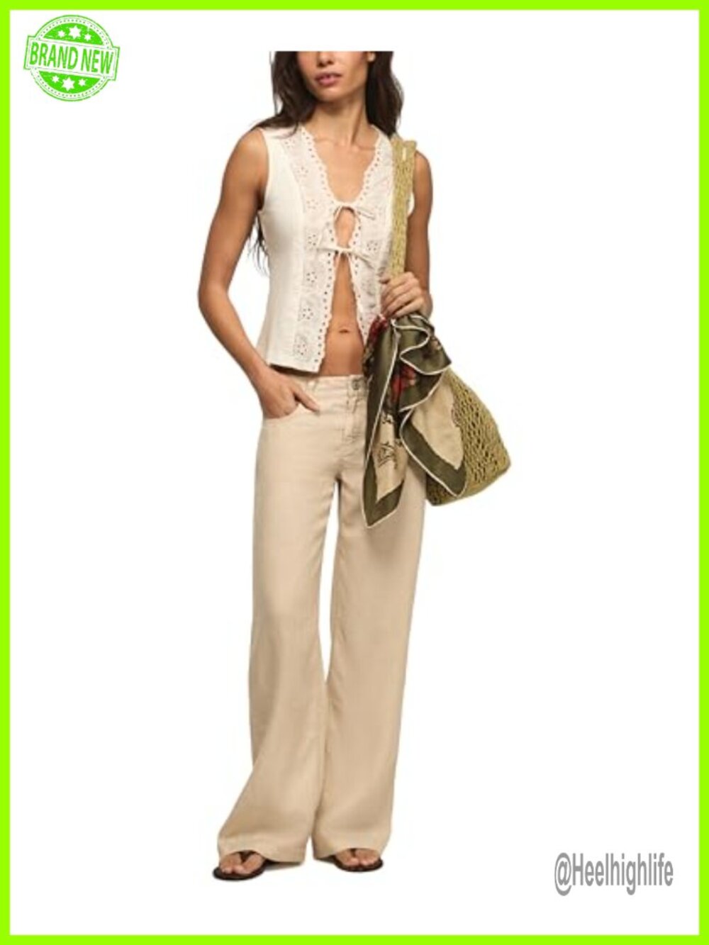 Baggy Linen Wide Leg Pull-On Palazzo Pants